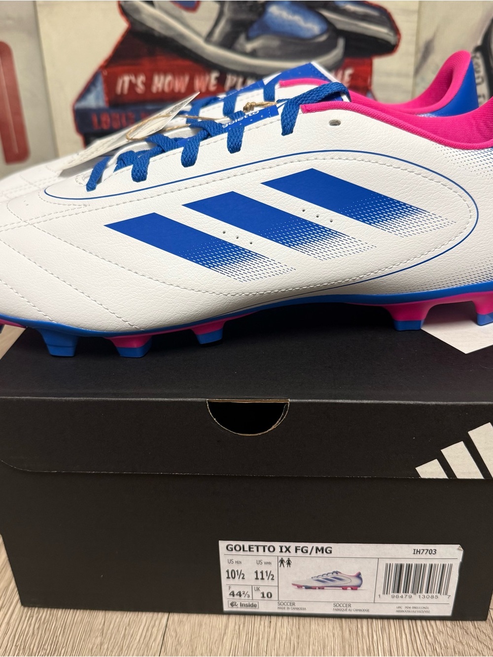 Adidas Goletto IX FG MG Soccer Cleats Mens 10.5 Blue White IH7703 Brand New